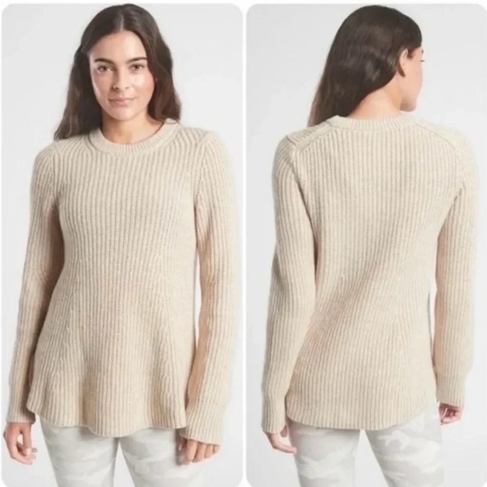 Athleta Sierra Crew Neck‎ Wool Blend Sweater Womens S Soft Warm Winter 2812